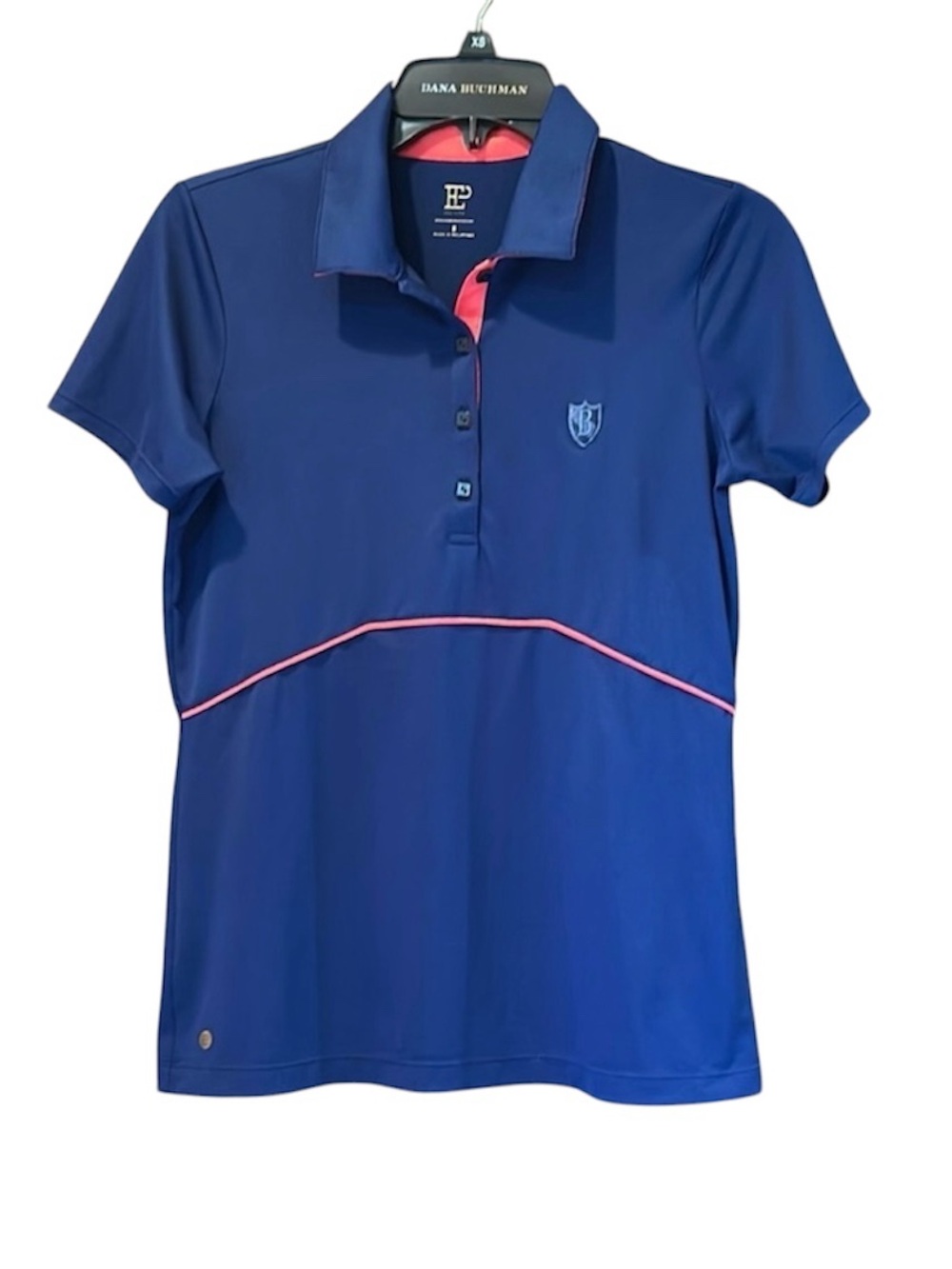 EP Pro Women’s Golf Shirt Size Small Blue Pink Polo B Emblem